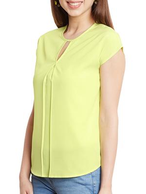 lemon yellow poly crepe top - 11005017 - Standard Image - 2