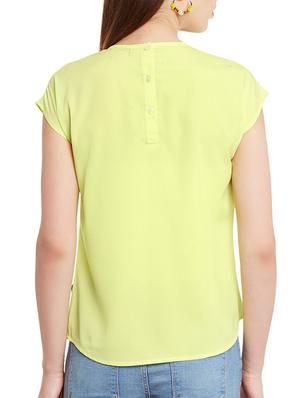 lemon yellow poly crepe top - 11005017 - Standard Image - 3
