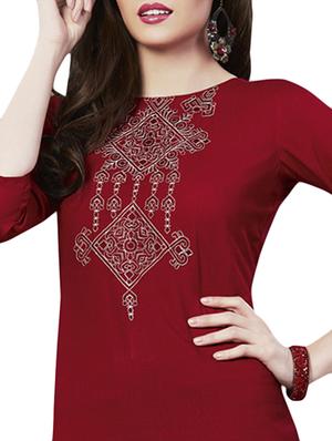 red viscose kurta - 11006954 - Standard Image - 2