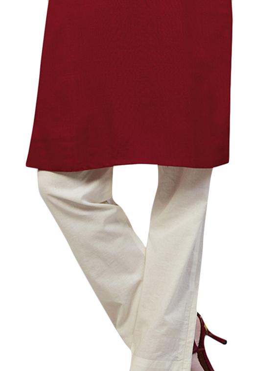 red viscose kurta - 11006954 - Zoom Image - 3
