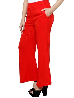 orange rayon palazzos - 11010731 - Standard Image - 2