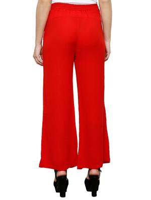 orange rayon palazzos - 11010731 - Standard Image - 3