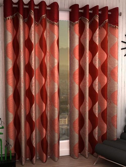k dã©cor set of 2 valance style door curtains - 11013130 - Standard Image - 1