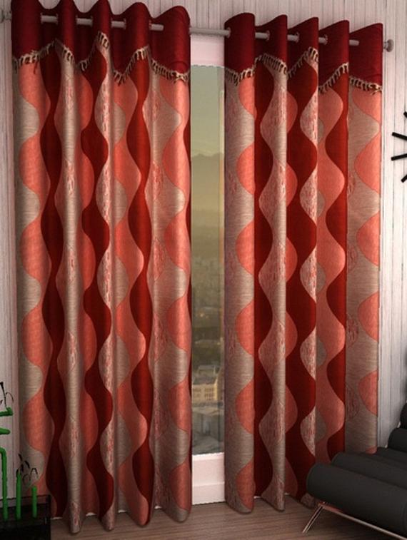 k dã©cor set of 2 valance style door curtains - 11013130 - Zoom Image - 1
