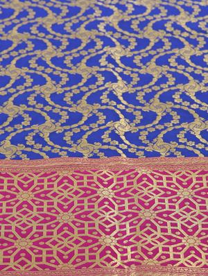 blue silk banarasi dupatta - 11015735 - Standard Image - 2