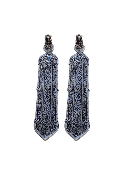 rectangle shaped incense holder pair with floral carving - 11017678 - Standard Image - 1