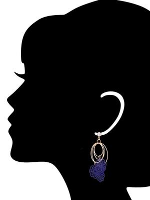 blue metal earring - 11017960 - Standard Image - 3