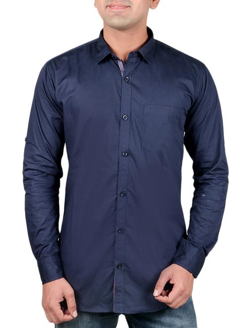 blue cotton casual shirt - 11030296 - Standard Image - 1