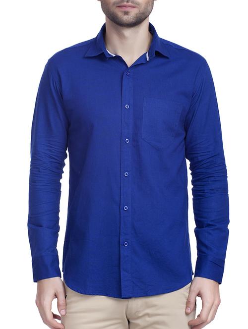 blue cotton casual shirt - 11030310 - Standard Image - 1