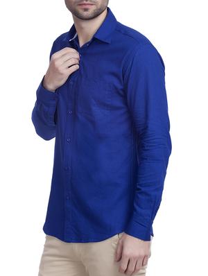 blue cotton casual shirt - 11030310 - Standard Image - 2