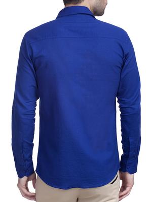 blue cotton casual shirt - 11030310 - Standard Image - 3