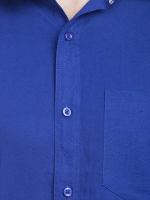 blue cotton casual shirt - 11030310 - Standard Image - 4
