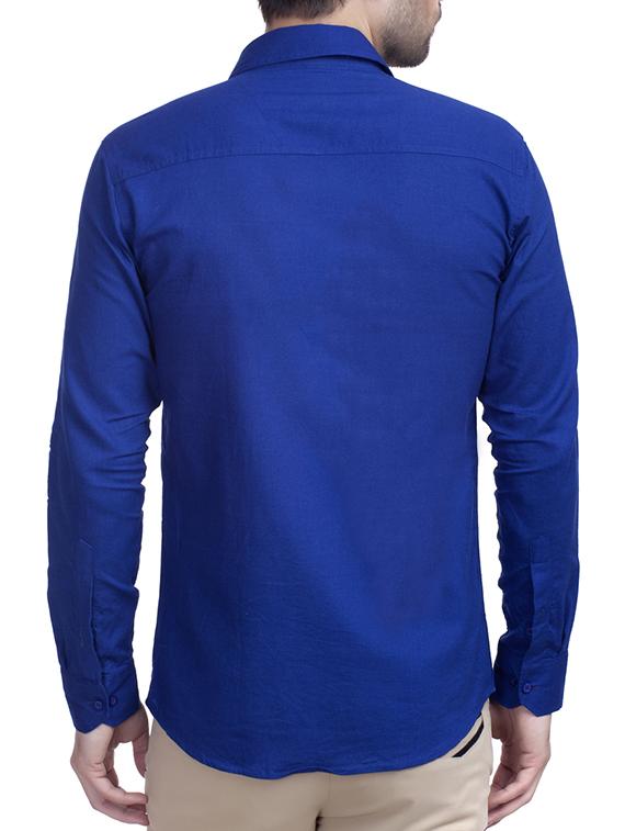 blue cotton casual shirt - 11030310 - Zoom Image - 3
