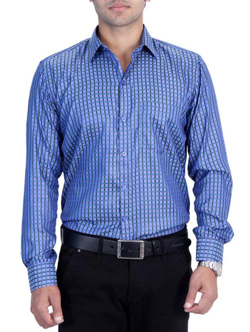 blue checkered formal shirt - 11031567 - Very Small Image - 1