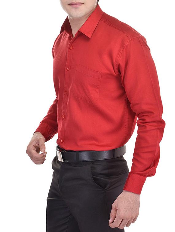 red cotton formal shirt - 11031642 - Zoom Image - 2