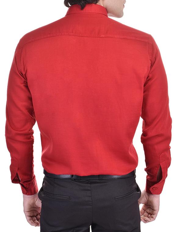 red cotton formal shirt - 11031642 - Zoom Image - 3