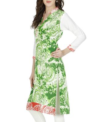 green rayon straight kurta - 11037365 - Standard Image - 2