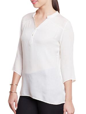 white cotton regular top - 11052057 - Standard Image - 2