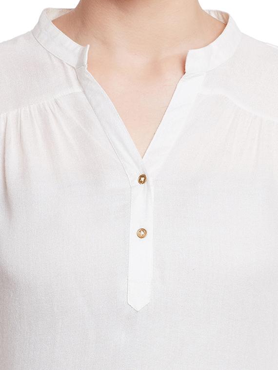 white cotton regular top - 11052057 - Zoom Image - 4