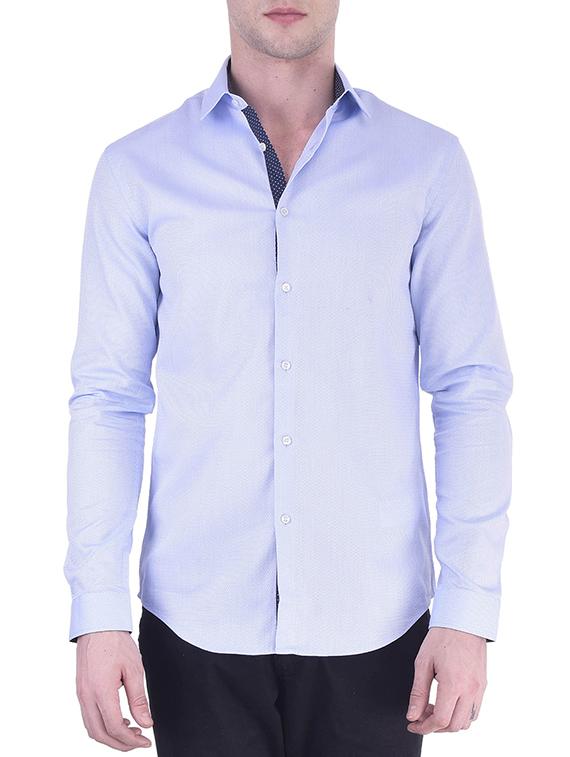 blue cotton casual shirt - 11052991 - Zoom Image - 1