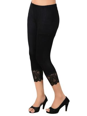 black viscose capri legging - 11054177 - Standard Image - 2