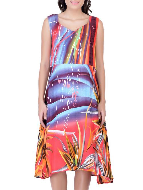 multi colored rayon dress - 11062869 - Standard Image - 1