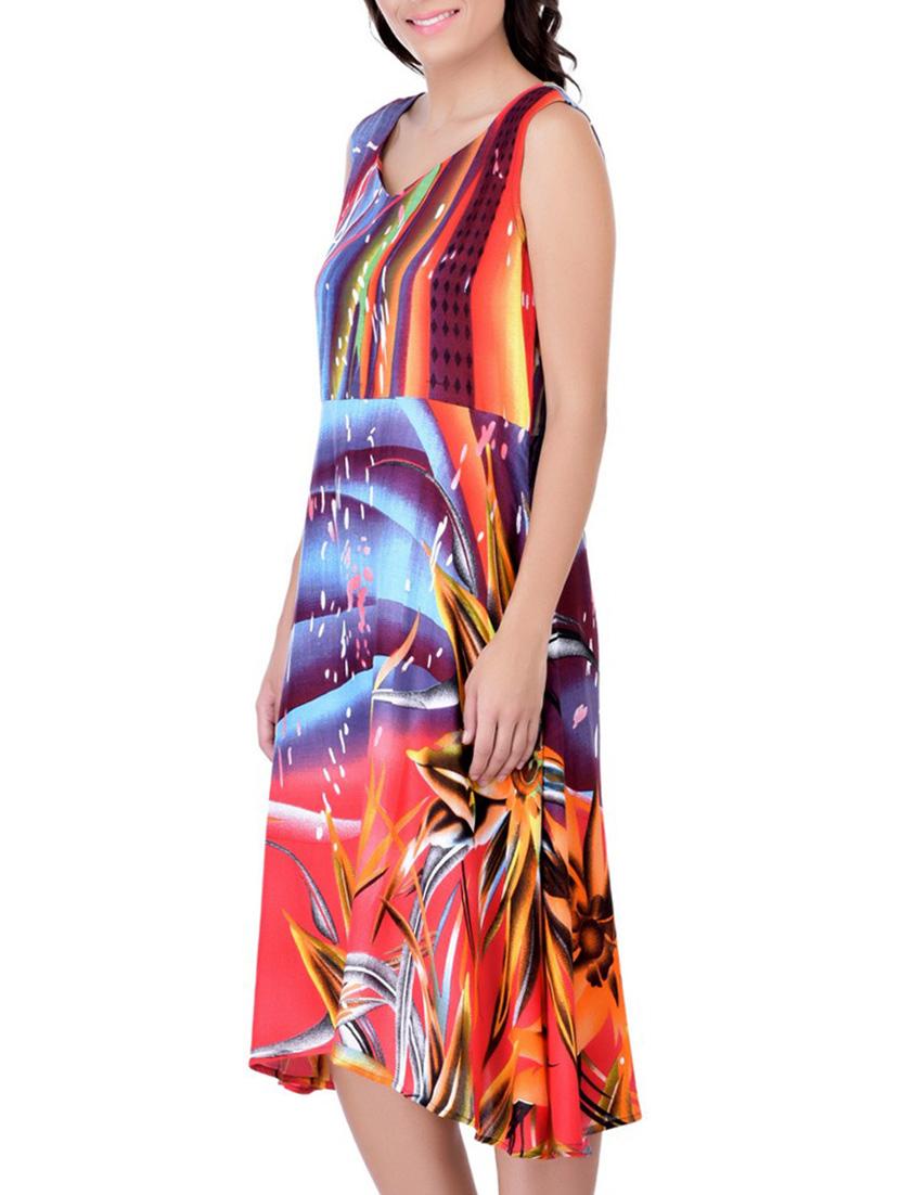 multi colored rayon dress - 11062869 - Zoom Image - 2