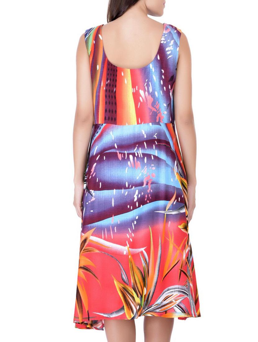 multi colored rayon dress - 11062869 - Zoom Image - 3