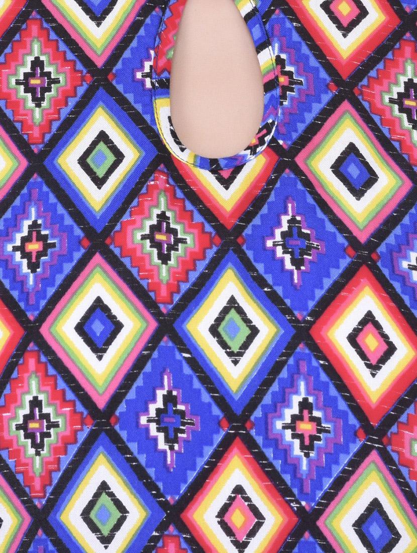 blue rayon printed tunic - 11062914 - Zoom Image - 4