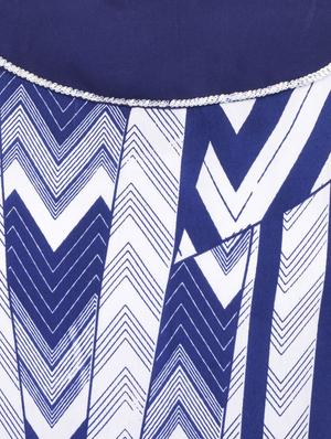 blue crepe printed tunic - 11062917 - Standard Image - 4
