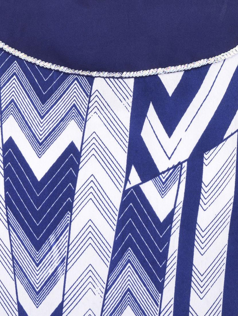 blue crepe printed tunic - 11062917 - Zoom Image - 4