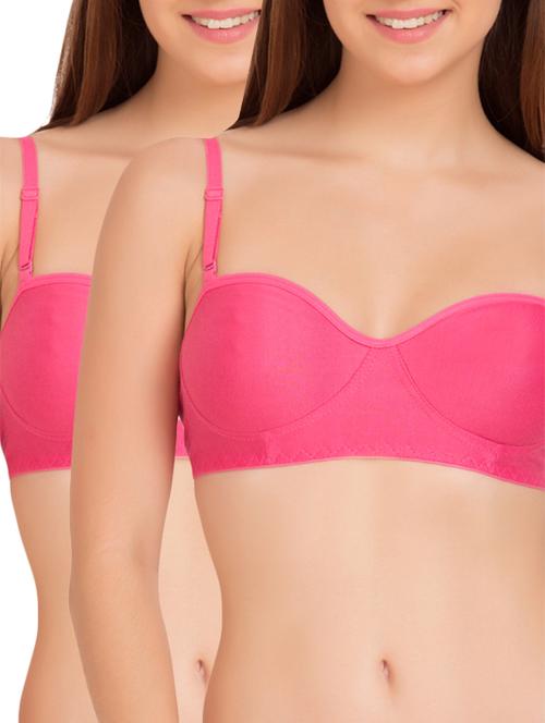 pink cotton blend bra - 11067438 - Standard Image - 1