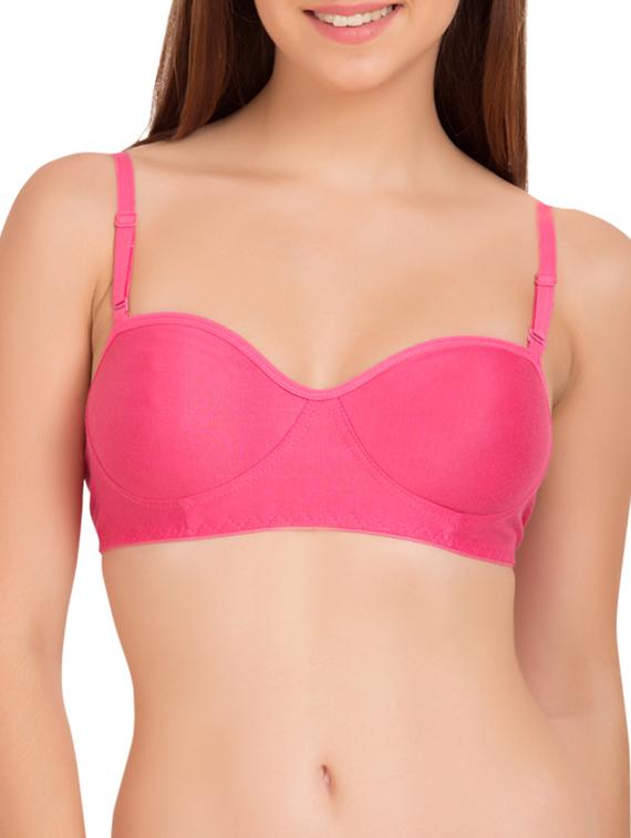 pink cotton blend bra - 11067438 - Zoom Image - 2