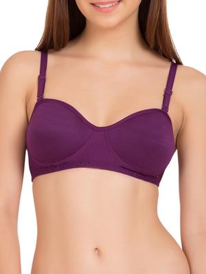 dark purple cotton blend bra - 11067439 - Standard Image - 2