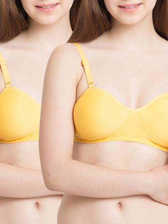 yellow cotton blend bra - 11067447 - Zoom Image - 1