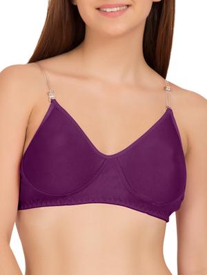 dark purple cotton blend bra - 11067480 - Standard Image - 2