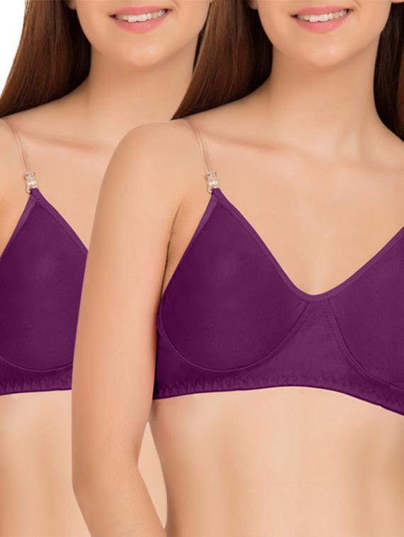 dark purple cotton blend bra - 11067480 - Zoom Image - 1