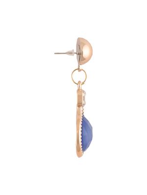 blue stone embellished golden earrings - 1107220 - Standard Image - 2