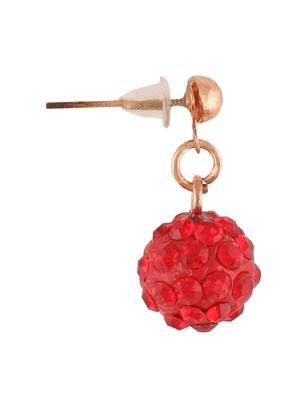 red stone ball earrings - 1107256 - Standard Image - 2