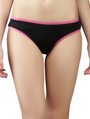 solid black red piping cotton panties (pack of 3) - 1107703 - Standard Image - 2