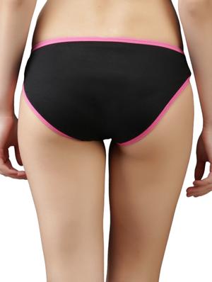 solid black red piping cotton panties (pack of 3) - 1107703 - Standard Image - 4