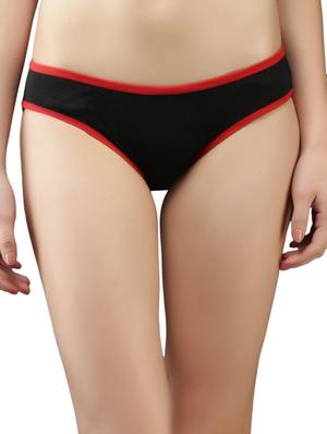 solid black red piping cotton panties (pack of 3) - 1107703 - Standard Image - 8