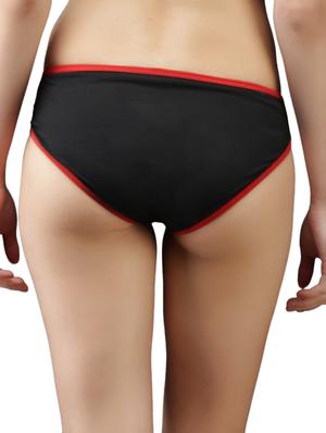 solid black red piping cotton panties (pack of 3) - 1107703 - Standard Image - 10