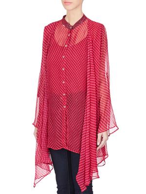 pink printed viscose chiffon shirt - 11082407 - Standard Image - 2