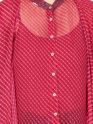 pink printed viscose chiffon shirt - 11082407 - Standard Image - 4