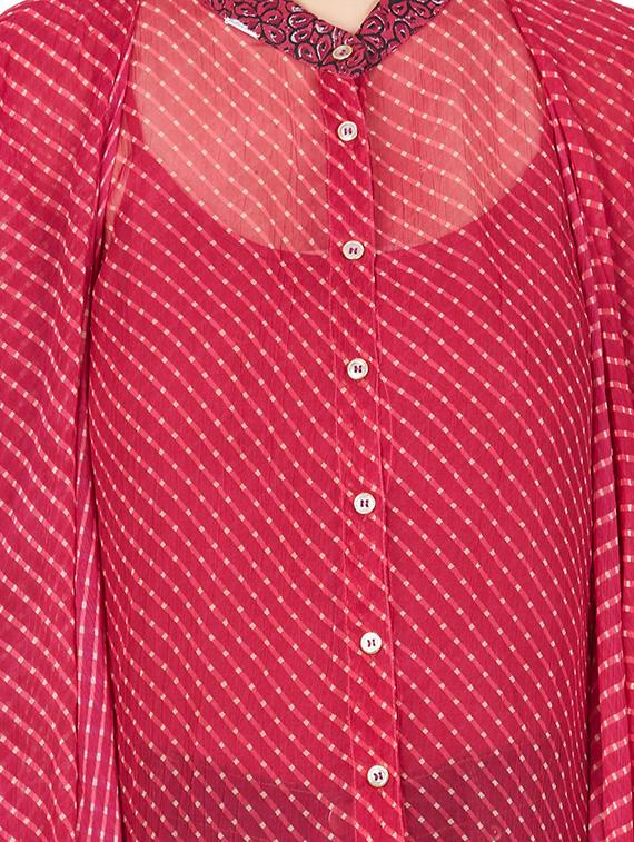pink printed viscose chiffon shirt - 11082407 - Zoom Image - 4