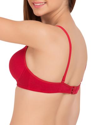 red cotton bra - 11083489 - Standard Image - 3