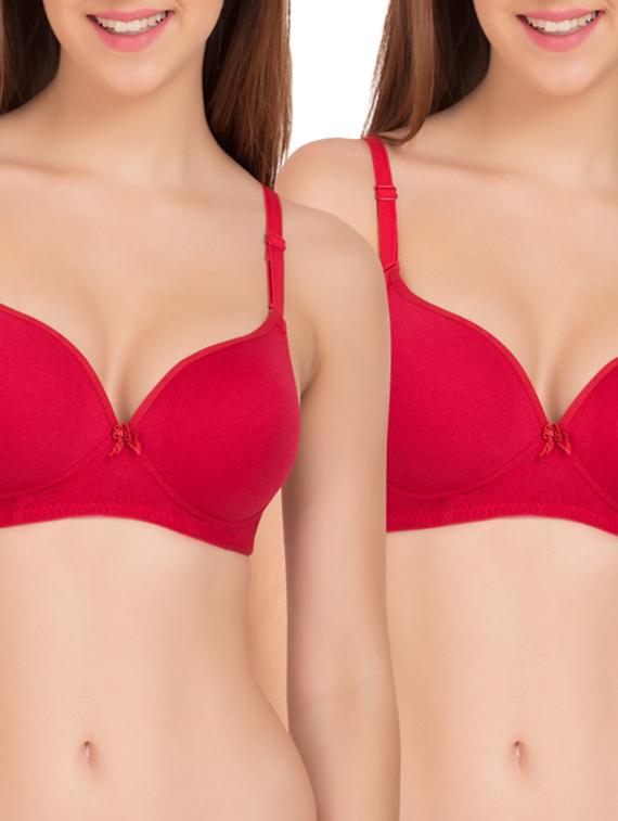 red cotton bra - 11083489 - Zoom Image - 1
