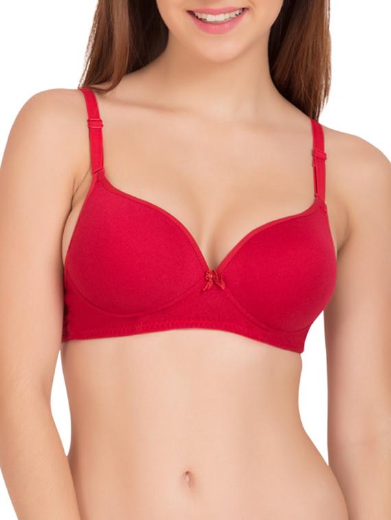 red cotton bra - 11083489 - Zoom Image - 2