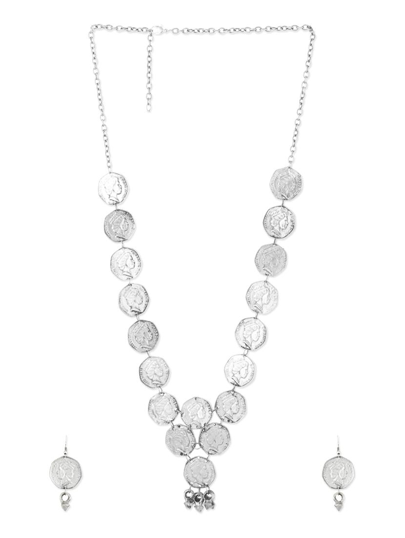 silver metal alloy necklace - 11090031 - Zoom Image - 2